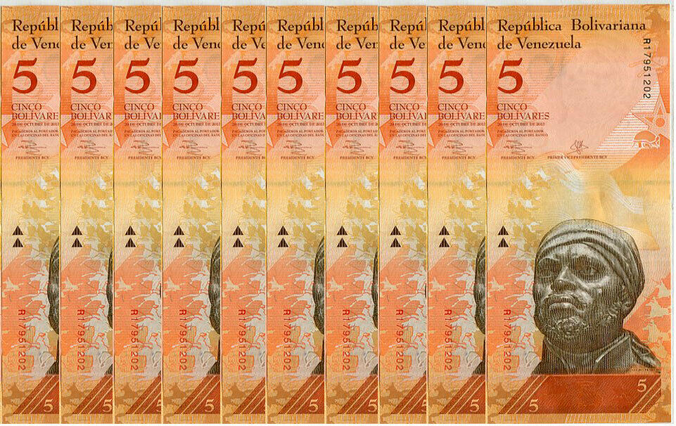 Venezuela 5 Bolivares 2013 P 89 UNC Lot 20 Pcs 1/5 Bundle