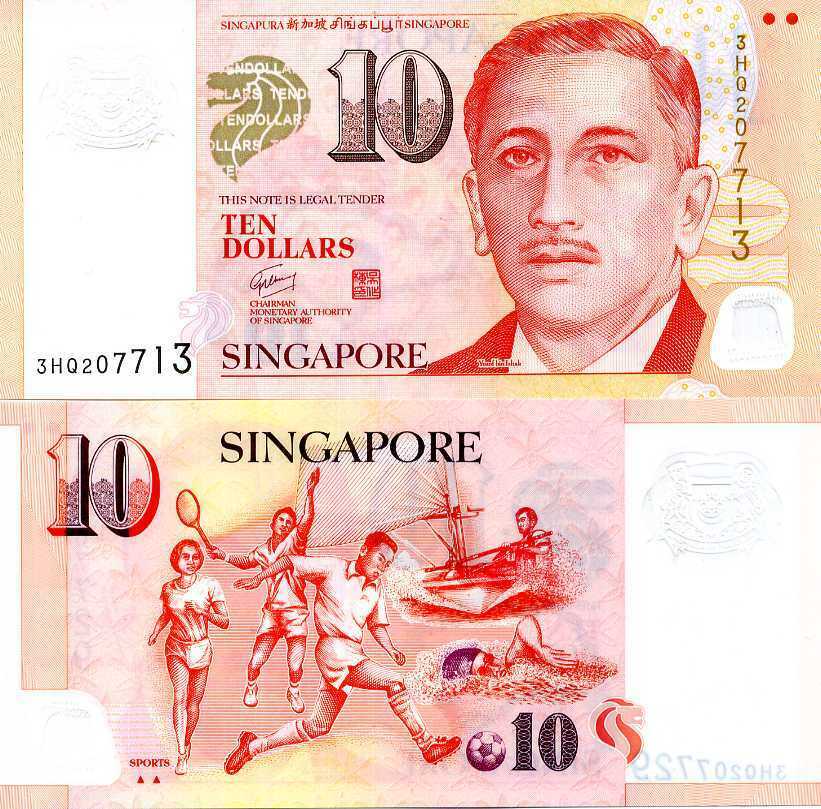 Singapore 10 Dollars ND 2004 W/2 TRIANGLE Polymer P 48 e UNC