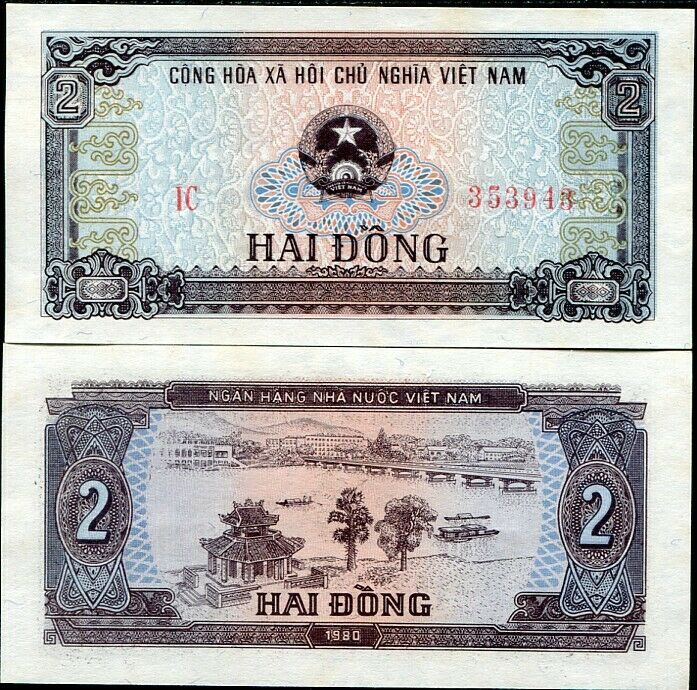 Vietnam 2 Dong 1980 P 85 UNC With Tones