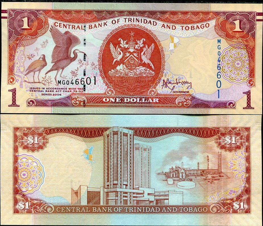 Trinidad & Tobago 1 Dollar 2006/2009 P 46A UNC