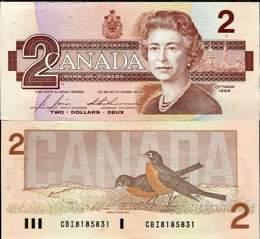Canada 2 Dollars 1986 P 94 c UNC