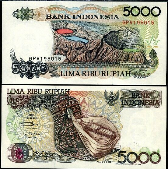 Indonesia 5000 Rupiah 1992/1998 P 130 UNC