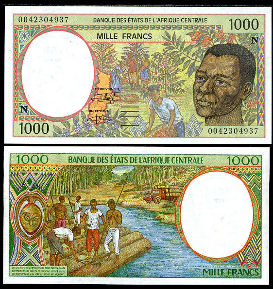 CENTRAL AFRICAN STATES CAS EQUATORIAL GUINEA 1000 FRANCS 2000 P 502 N UNC