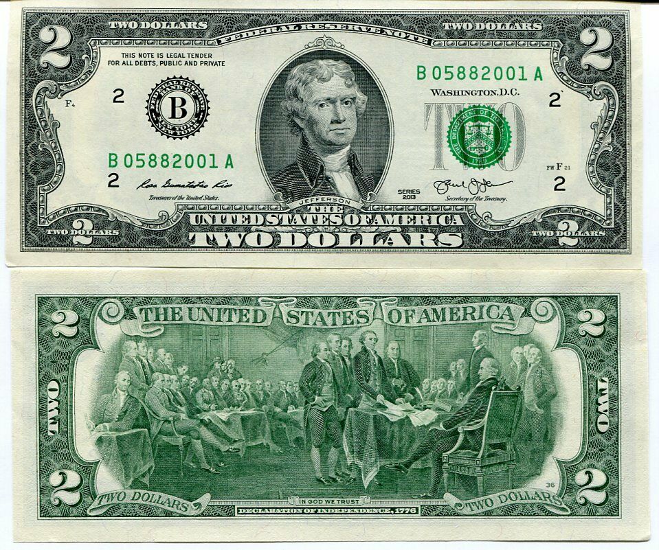 UNITED STATES 2 DOLLARS USA 2013 NEW YORK, B P 538 UNC
