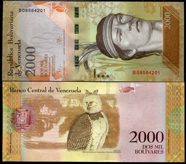 Venezuela 2000 Bolivares 2016 P 96 UNC