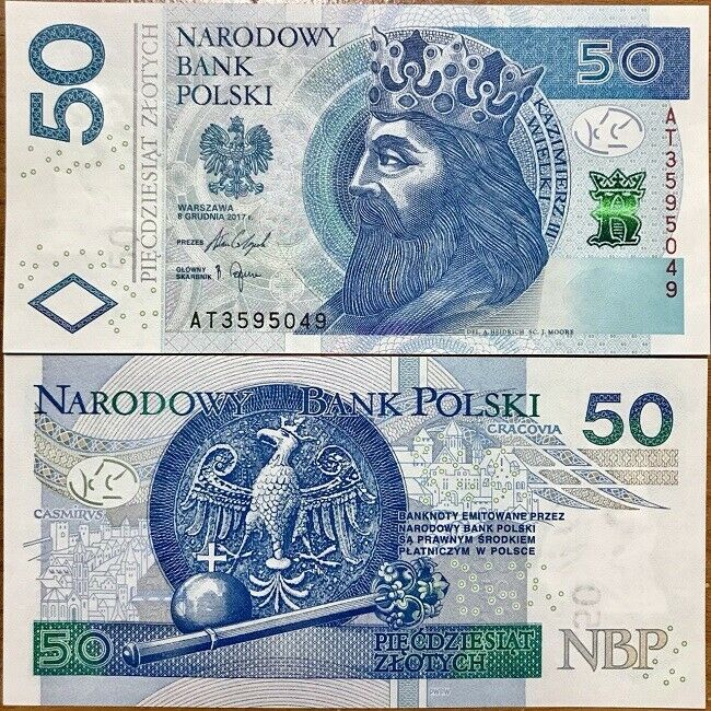Poland 50 Zlotych 2017 / 2018 P 185 UNC