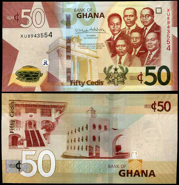 Ghana 50 Cedis 2019 P 49 UNC