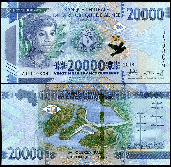 Guinea 20000 Francs 2018 P 50 UNC