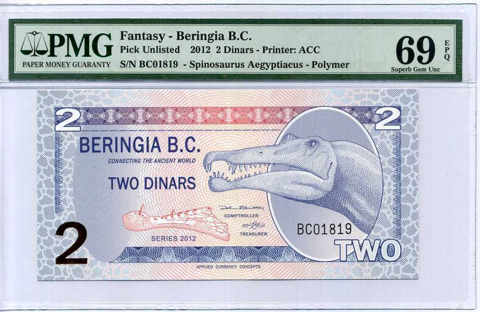 Beringia B.C. 2 Din 2012 Polymer Fantasy P NL Superb Gem PMG 69 EPQ