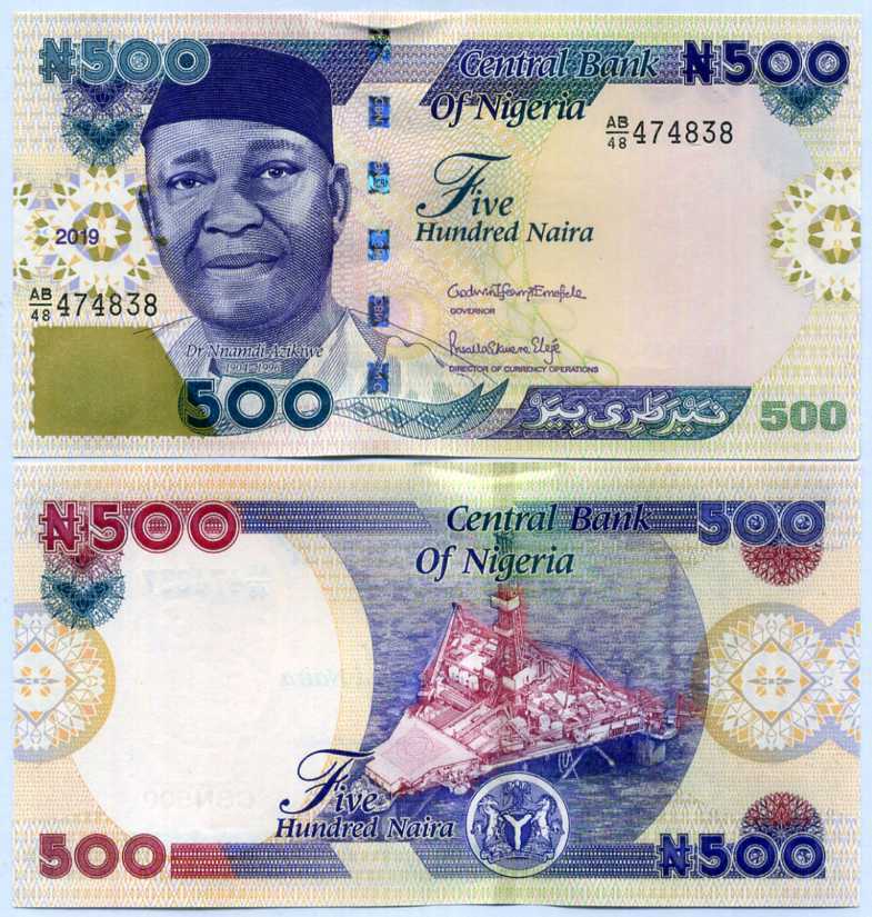 NigeriaI 500 Naira 2019 P 30 r UNC