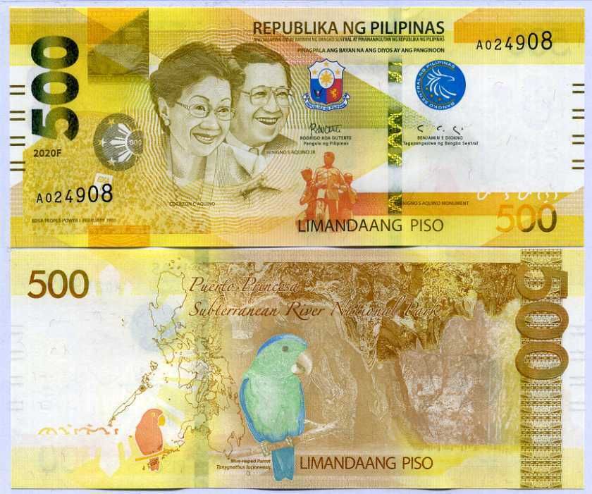 Philippines 500 Pesos 2020 P 207 UNC with Blind Mark