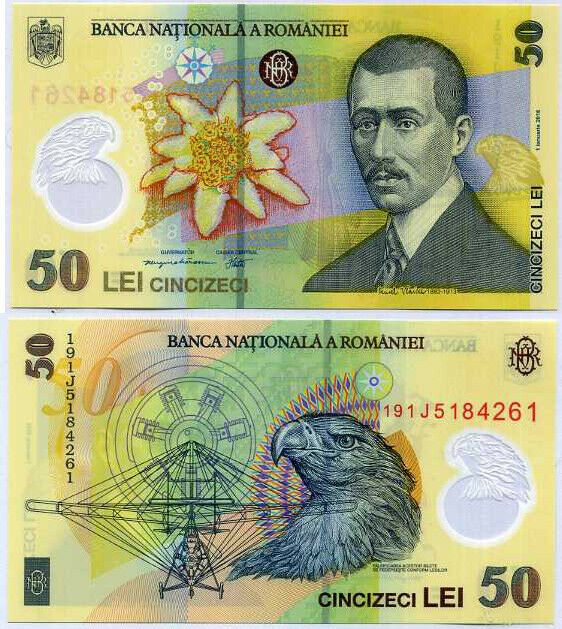 Romania 50 Lei 2018 / 2019 Polymer P 120 UNC