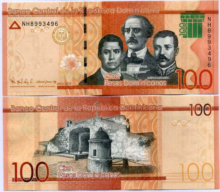Dominican Republic 100 Pesos 2019 (2020) OVI With New Bank Logo P 190 d UNC