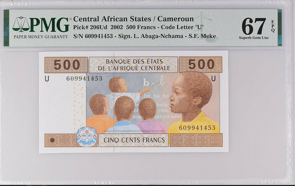 Central African States 500 Francs Cameroun P 206 Ud Superb GEM UNC PMG 67 EPQ