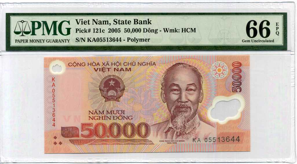 Vietnam 50000 Dong 2005 P 121 C Gem UNC PMG 66 EPQ