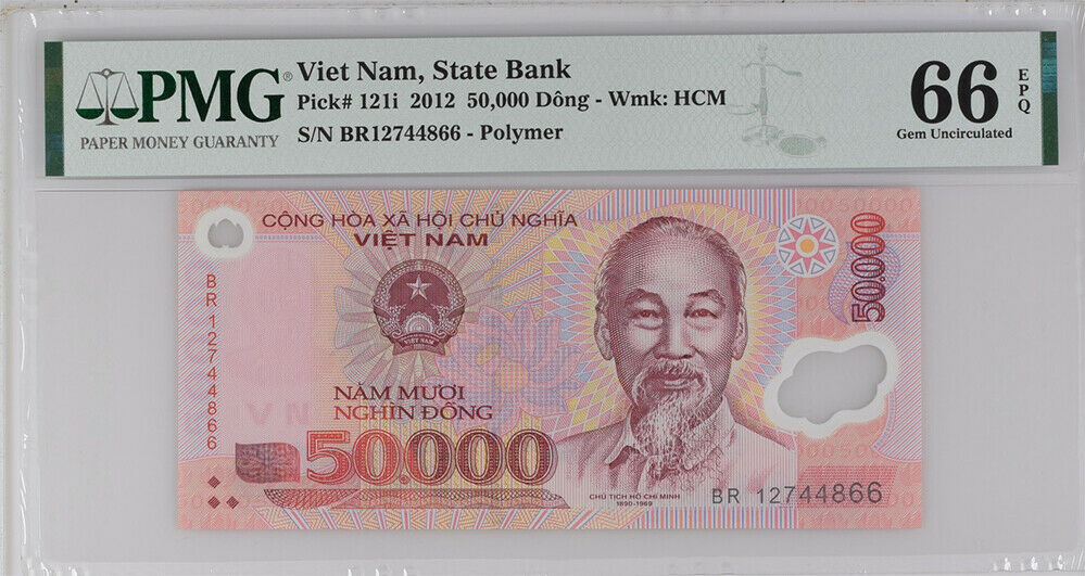 Vietnam 50000 Dong 2012 P 121 i Gem UNC PMG 66 EPQ