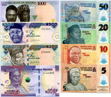 Nigeria Set 8 UNC 5 10 20 - 1000 Naira 2019-2020 P 37 38 39 40 New Polymer Paper