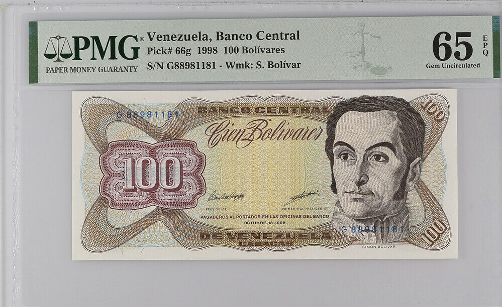 Venezuela 100 Bolívares1998 P 66 GEM UNC PMG 65 EPQ