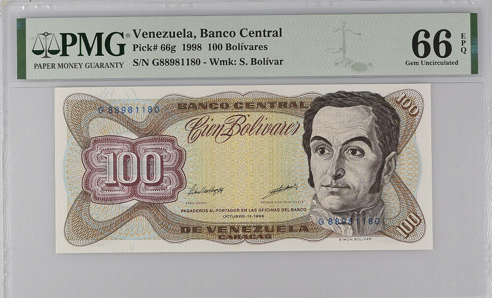 Venezuela 100 Bolívares1998 P 66 GEM UNC PMG 66 EPQ