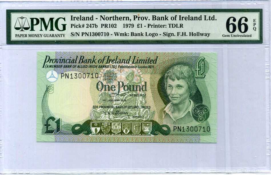 Ireland 1 Pound 1979 P 247 b Gem UNC PMG 66 EPQ