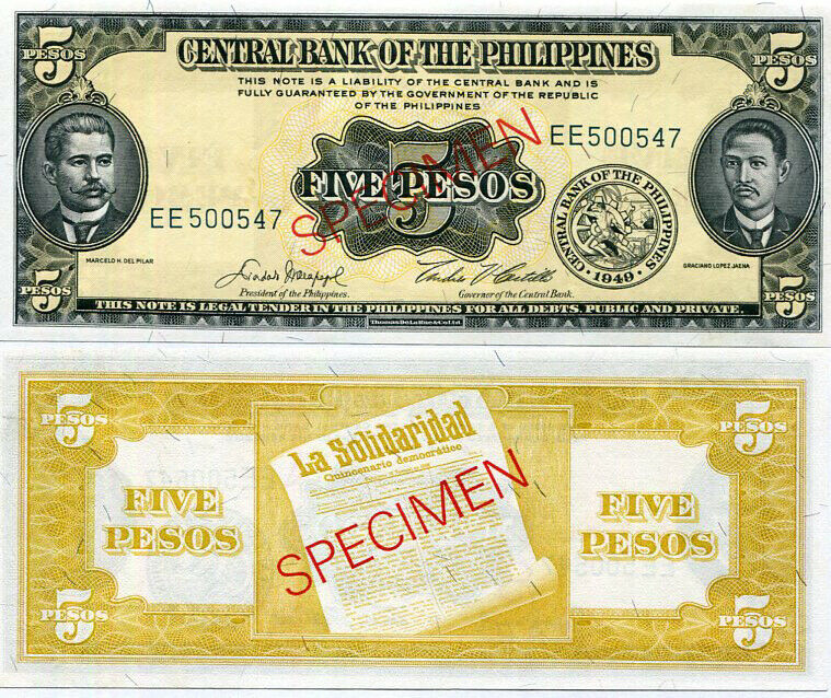 Philippines 10 Pesos 1949 P 135 S Specimen UNC