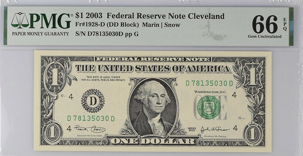 United States 1 Dollar USA 2003 P 515 D Cleveland GEM UNC PMG 66 EPQ NLB