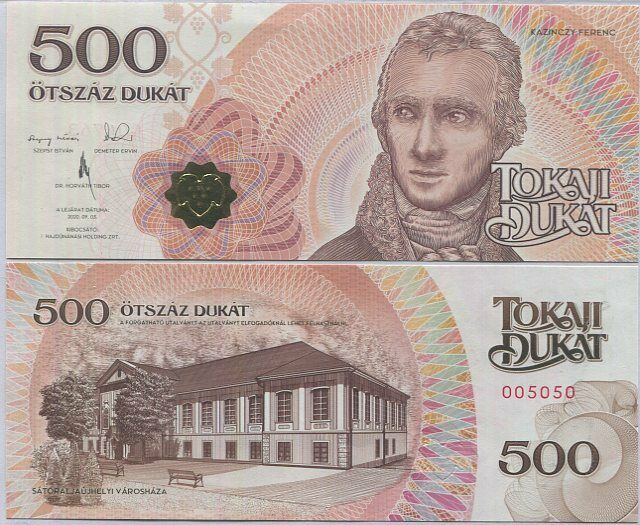 Hungary 500 Tokaji Dukat Local Money ND 2017 UNC