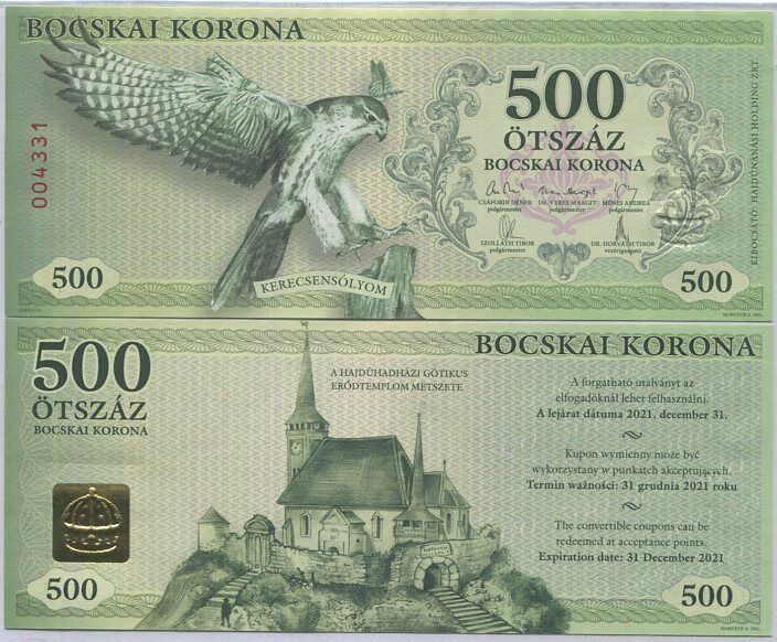 Hungary 500 Bocskai Koruna Local Money ND 2017 UNC