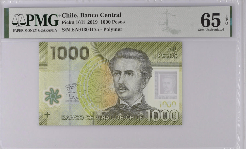 Chile 1000 Pesos 2019 P 161 i Polymer GEM UNC PMG 65 EPQ