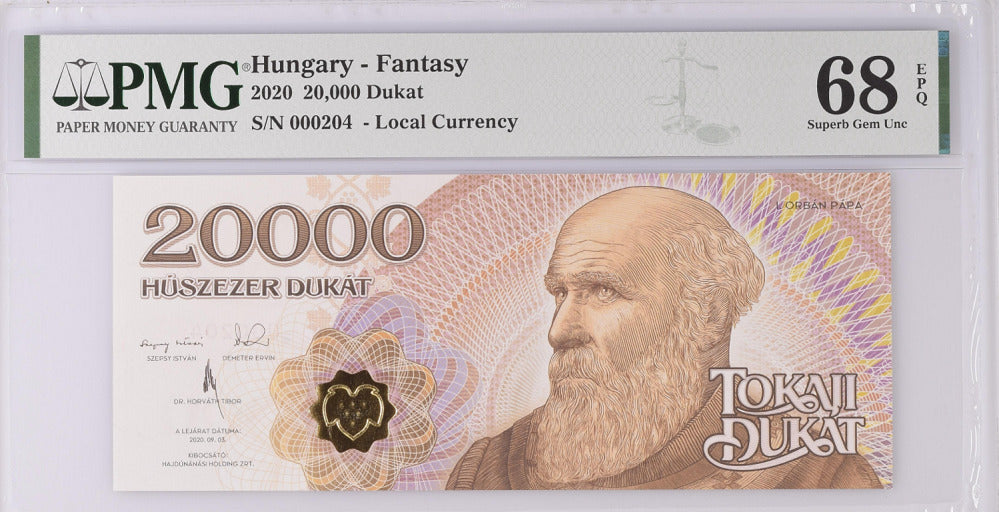 Hungary 20000 Tokaji Dukat 2020 Local Currency P NL Superb Gem UNC PMG 68 EPQ