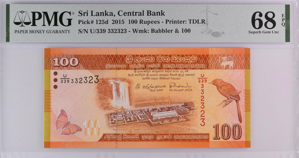 Sri Lanka 100 Rupees 2015 P 125 d #332323 Superb Gem UNC PMG 68 EPQ Top Pop