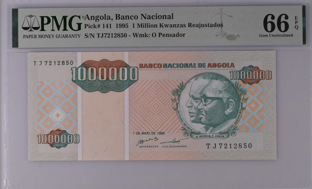 Angola 1 Million Kwanzas 1995 P 141 GEM UNC PMG 66 EPQ