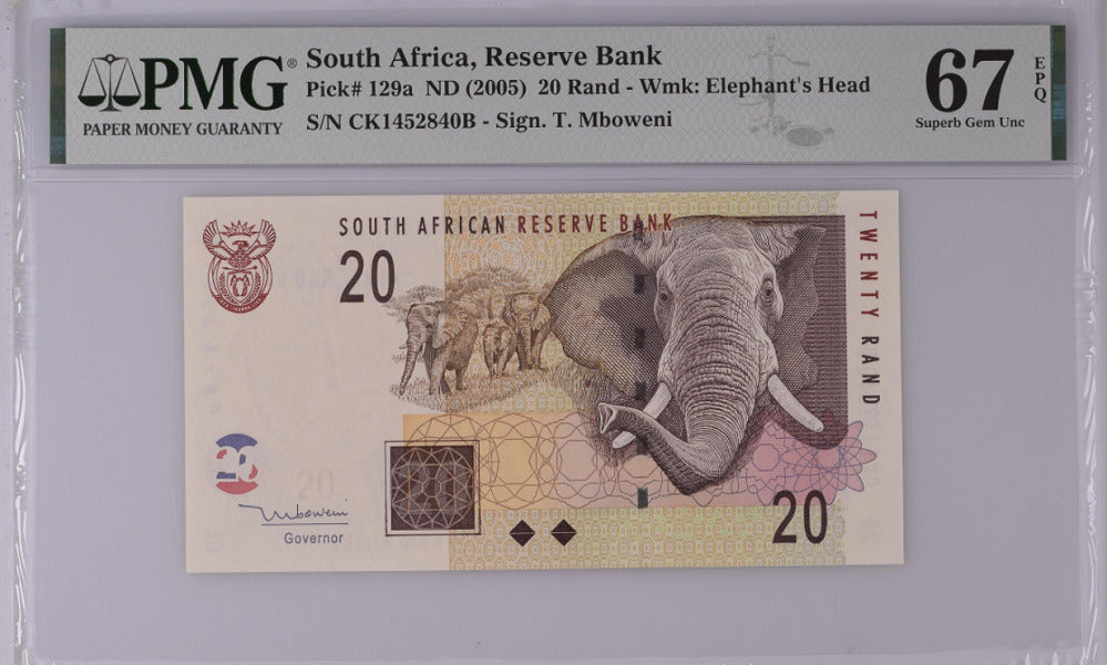 South Africa 20 Rand ND 2005 P 129 a Superb Gem UNC PMG 67 EPQ