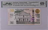 Suriname 50 Dollars 2012 P 167 Comm. Superb Gem UNC PMG 69 EPQ Top Pop