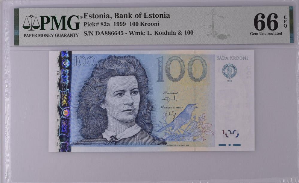 Estonia 100 Krooni 1999 P 82 a Gem UNC PMG 66 EPQ