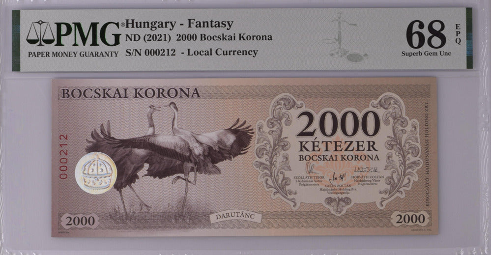 Hungary 2000 Bocskai Korona ND 2021 P NEW Superb Gem UNC PMG 68 EPQ