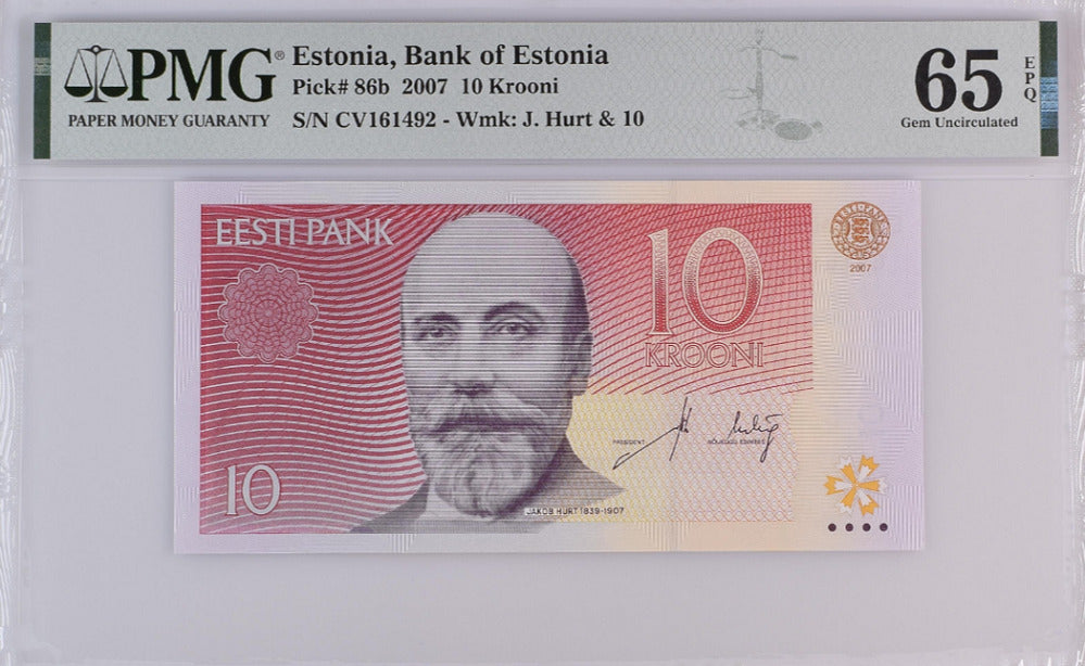 Estonia 10 Krooni 2007 P 86 b Gem UNC PMG 65 EPQ