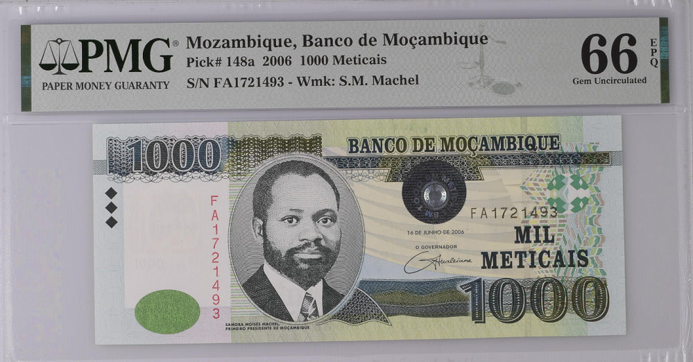 Mozambique 1000 Meticais 2006 P 148 a GEM UNC PMG 66 EPQ