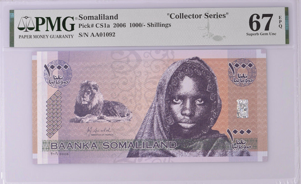 Somaliland 1000 Shillings 2006 P CS1 a Superb Gem PMG 67 EPQ
