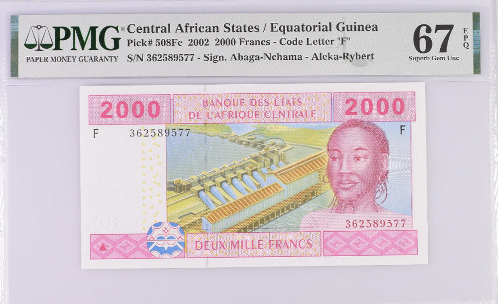 Central African States Guinea 2000 Fr. 2002 P 508Fc Superb Gem UNC PMG 67 EPQ