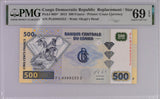 Congo 500 Francs 2013 P 96D* Replacement Superb Gem UNC PMG 69 EPQ