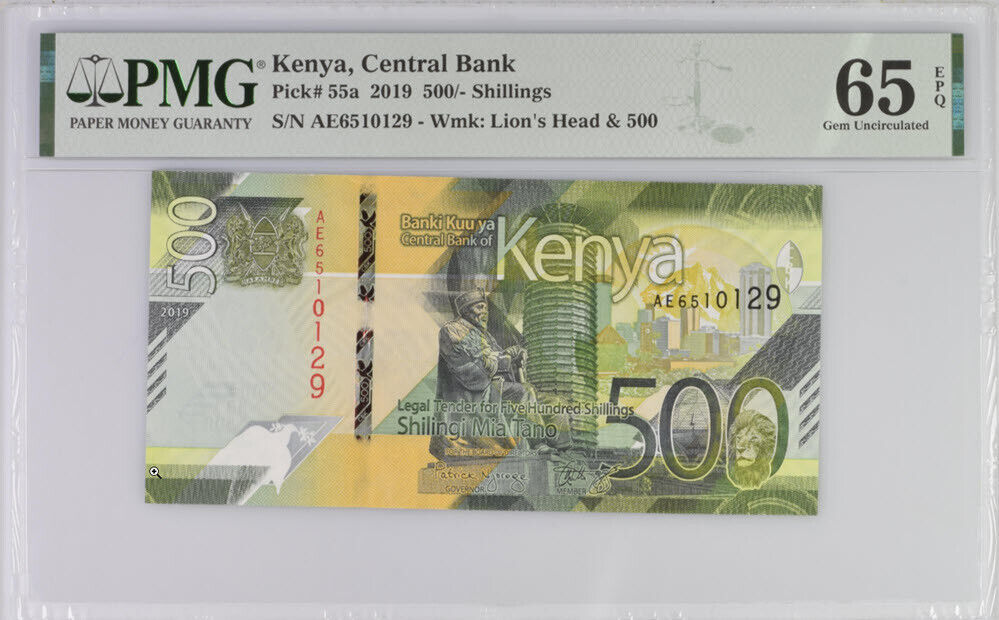 Kenya 500 Shillings 2019 P 55 a Gem UNC PMG 65 EPQ
