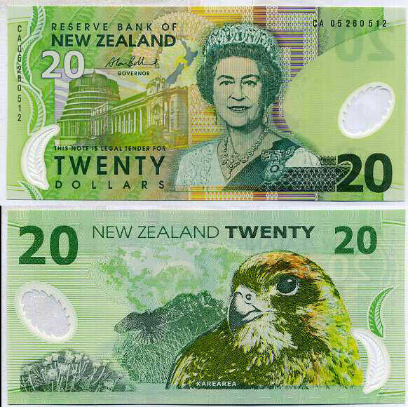 NEW ZEALAND 20 DOLLARS 1999 P 187 a UNC