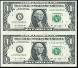 UNITED STATES 1 DOLLAR USA 2013 P 537 A BOSTON UNCUT SHEET OF 2 UNC