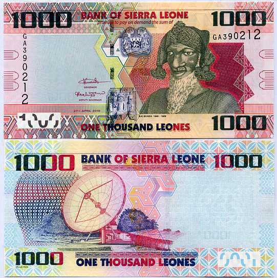 SIERRA LEONE 1000 LEONES 2016 P 30 c UNC