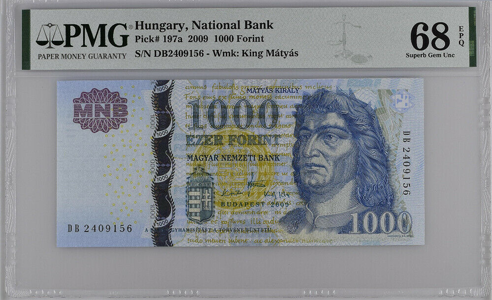 Hungary 1000 Forint 2009 P 197 a Superb GEM UNC PMG 68 EPQ TOP POP