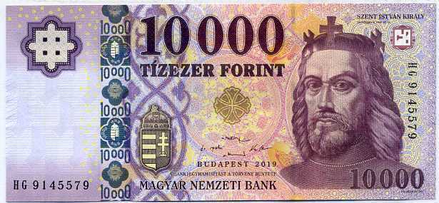 HUNGARY 10,000 10000 FORINT 2019 P 206 SIGN # 2 UNC