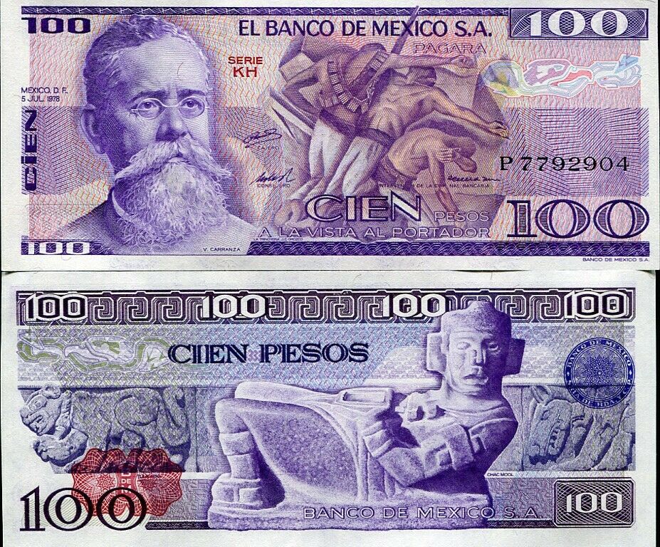 MEXICO 100 PESOS 1978 P 66 UNC