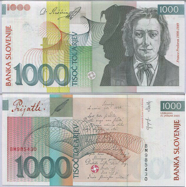 Slovenia 1000 Tolarjev 2003 P 32 a UNC