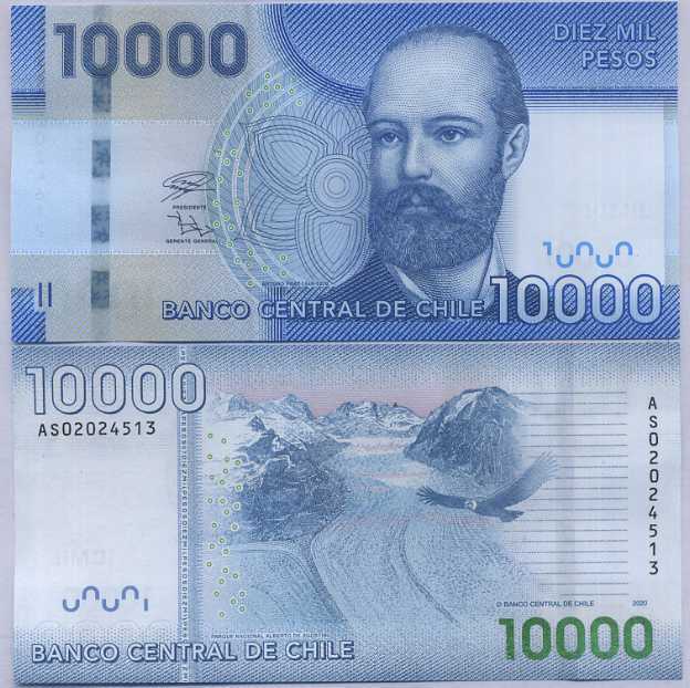 Chile 10000 Pesos 2020 P 164 i UNC